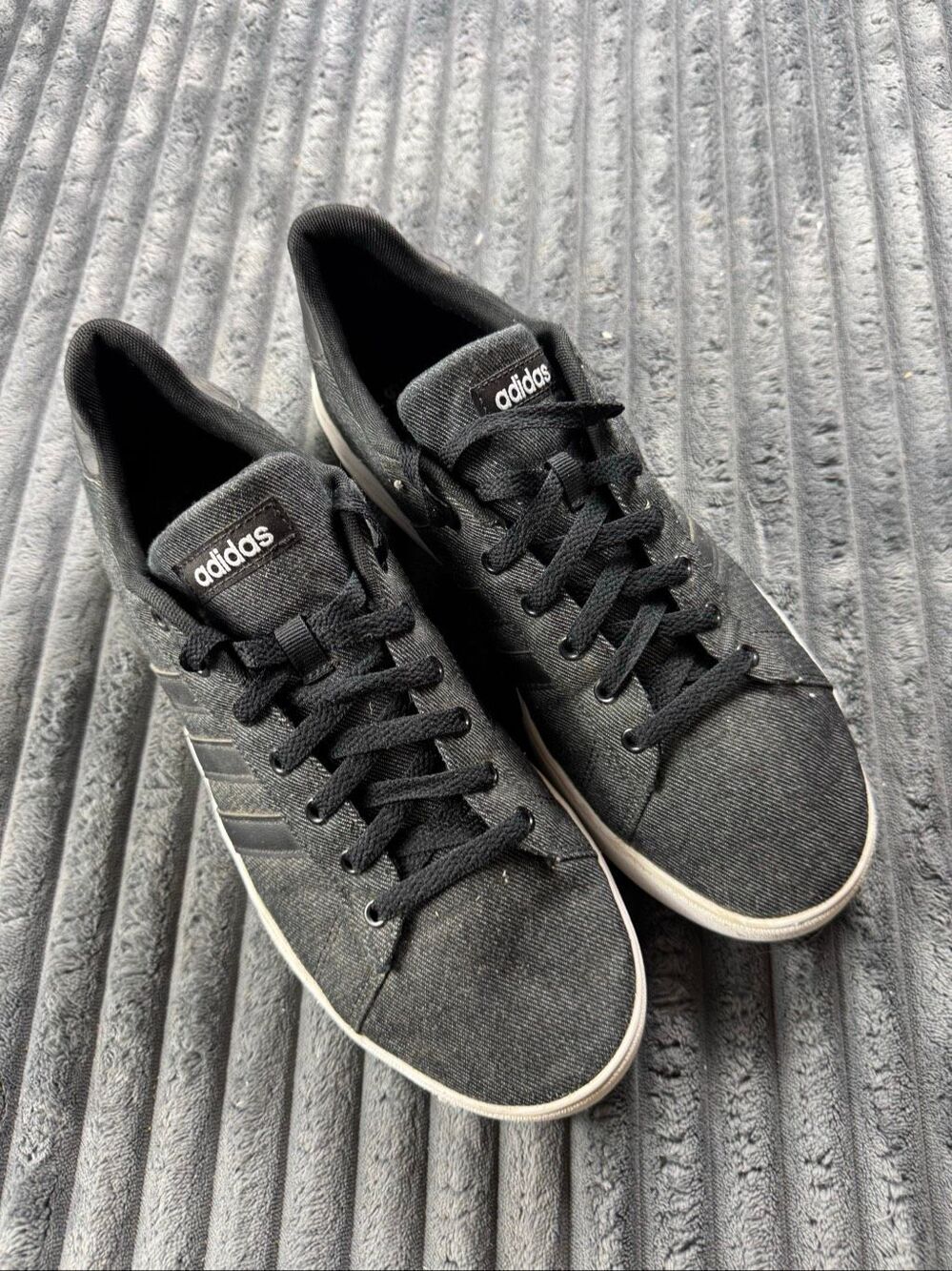 Adidas Men’s Black Denim Ortholite Float Sneakers Daily 2.0 Size 10.5